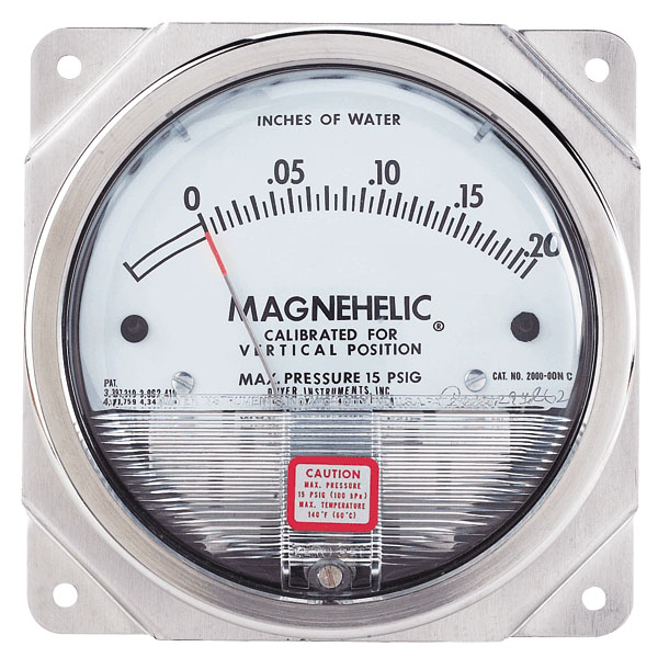 Dwyer® Magnehelic® Differential Pressure Gage 2301 Zero Center Range .50-0-.50 w.c. 